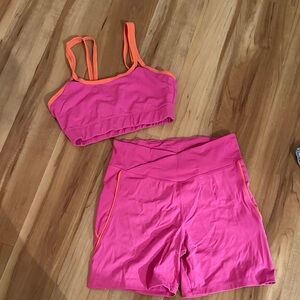 Sincerely Jules Pink and Orange Workout Set